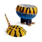 Blue and Yellow Haas Poison Dart Frog Vessel - Exclusive Vessel Hand-Painted with Attention to Detail - Mystical Sculpture