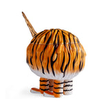 Orange and Black Haas Gold Horn Tiger Vessel - Exclusive Vessel Hand-Painted with Attention to Detail - Mystical Sculpture