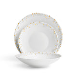 Haas Mojave Dinnerware Set of 3 - White + Gold