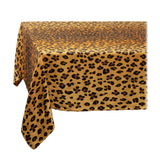 Large Natural Linen Sateen Leopard Tablecloth - Hand-Crafted in Portugal - Bold 100% Linen Woven Tablecloth by L'OBJET