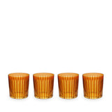 Prism Double Old Fashioned Glasses - Amber  (Set of 4)