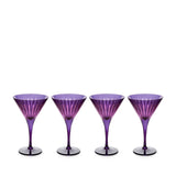Prism Martini Glasses - Purple( (Set of 4)