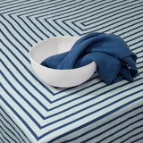 Linen Sateen Concorde Tablecloth - Blue + Light Blue