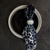 Linen Sateen Tiger Napkins - Blue (Set of 4)