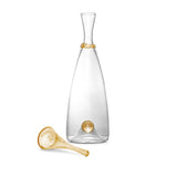 Large Oro Decanter in Gold - Timeless Piece Featuring Signature Orb Wrapped in Crackled Gold Leaf