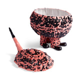 Pink and Black Haas Gila Monster Vessel - Exclusive Vessel Hand-Painted with Attention to Detail - Whimsical & Mystical Sculpture