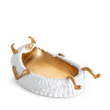 Haas Lazy Susan Catchall in White - Hand-Crafted Creatures Embellished with Cultured Detail & Versatile Aesthetic