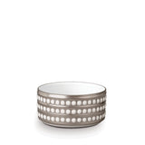Small Perlée Deep Bowl in Platinum - Timeless and Sophisticated Dinnerware Crafted from Limoges Porcelain and Infused with Detailed Craftsmanship