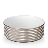 Large Perlée Deep Bowl in Platinum - Timeless and Sophisticated Dinnerware Crafted from Limoges Porcelain and Infused with Detailed Craftsmanship