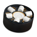 Soie Tressée Espresso Cup and Saucer in Gold - Classic Yet Modern Design Made of Limoges Porcelain