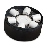 Soie Tressée Espresso Cup and Saucer in Platinum - Classic Yet Modern Design Made of Limoges Porcelain