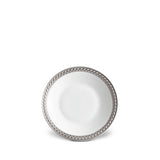 Soie Tressée Sauce Dish and Spoon Rest in Platinum - Classic Yet Modern Design Made of Limoges Porcelain