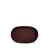 Small Terra Oval Platter in Wine by L'OBJET - Hand-Crafted from Porcelain and Glazed Meticulously - Organic Shape