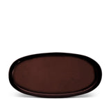 Medium Terra Oval Platter in Wine by L'OBJET - Hand-Crafted from Porcelain and Glazed Meticulously - Organic Shape