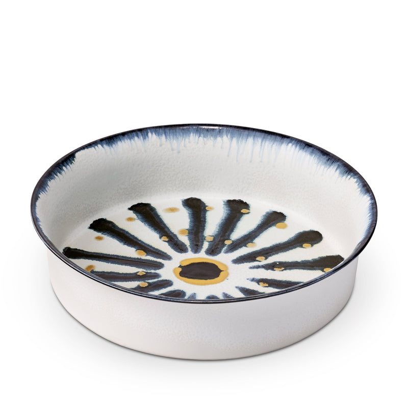 Large Bohême Bowl in Blue and White - Hand-Painted Porcelain with Reactive Glaze - Versatile and Functional with Vibrant Style