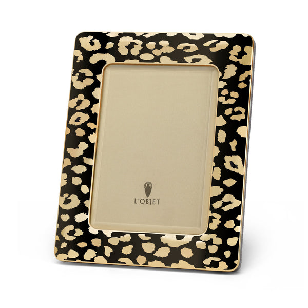 8x10-Inch Leopard frame in Gold - Exotic Leopard Style with Luxurious Details - Gold and Black Picture Frame