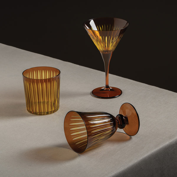 Prism Martini Glasses - Amber (Set of 4)