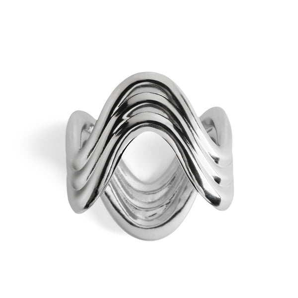 Ripple Napkin Rings  (Set of 4) - Platinum