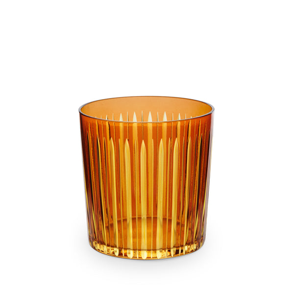 Prism Double Old Fashioned Glasses - Amber  (Set of 4)