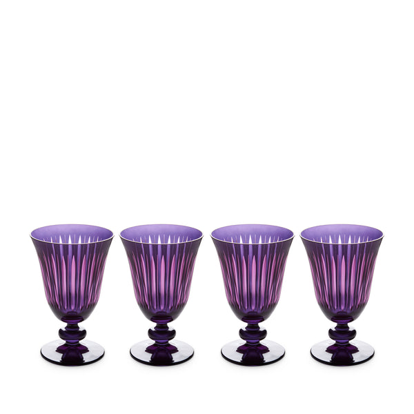 Prism Wine Glasses - Purple( (Set of 4)