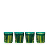 Prism Double Old Fashioned Glasses - Green (Set of 4)