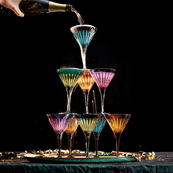 Prism Martini Glasses - Purple( (Set of 4)