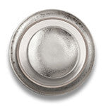 Alchimie platinum glazed charger plate, Soie Tresse white porcelain dinner plate with platinum braid border.