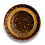 Leopard print porcelain plates and alchimie gold glazed plate.