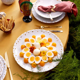 Haas Mojave Dinner Plate - White + Gold