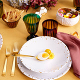 Haas Mojave Dinnerware Set of 3 - White + Gold