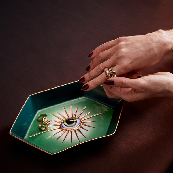 Lito Hexagon Tray - Green