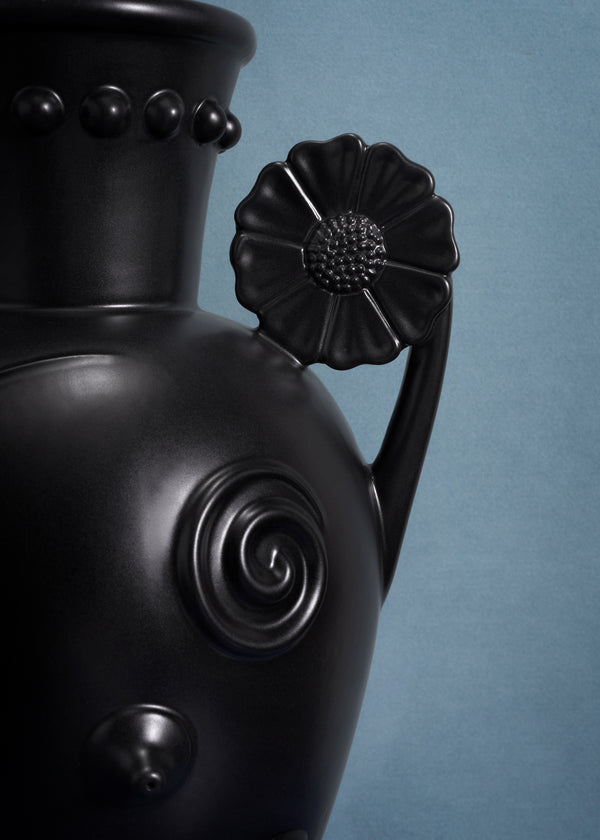 Pantheon Orpheus Amphora Vase - Black