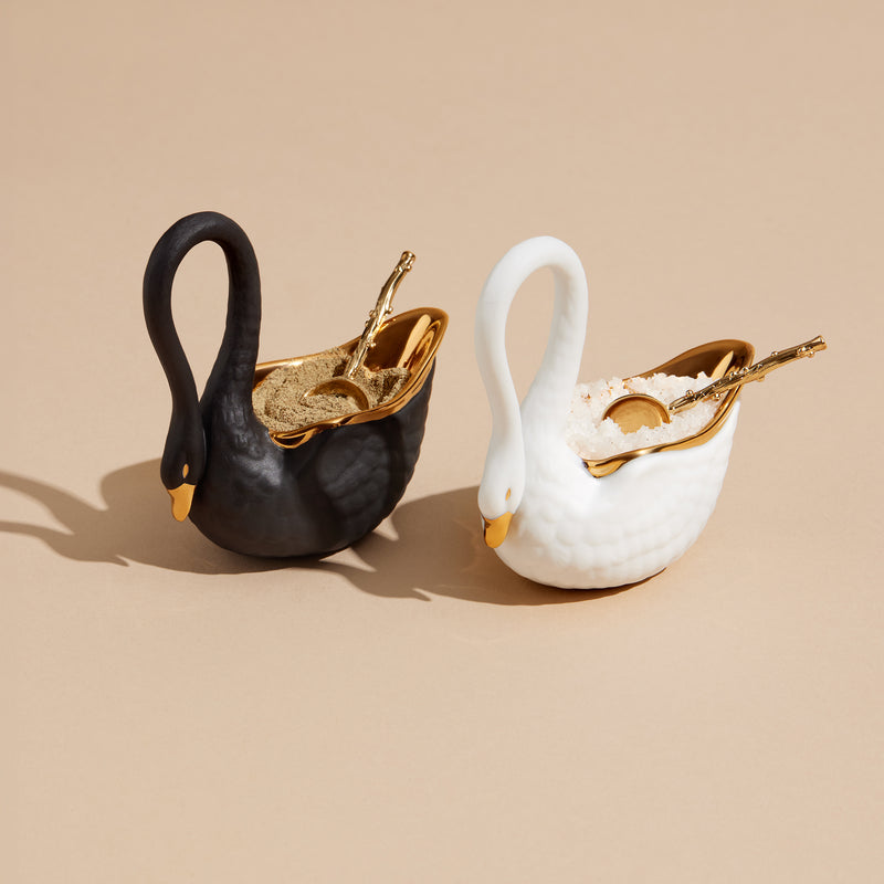 Swan Salt Cellar - Black