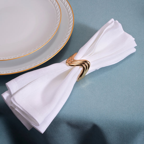 Ripple Napkin Rings  (Set of 4) - Gold