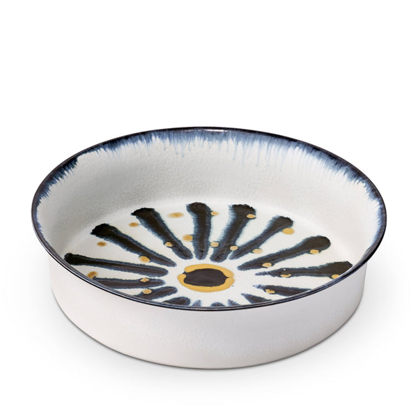 Large Bohême Bowl in Blue and White - Hand-Painted Porcelain with Reactive Glaze - Versatile and Functional with Vibrant Style