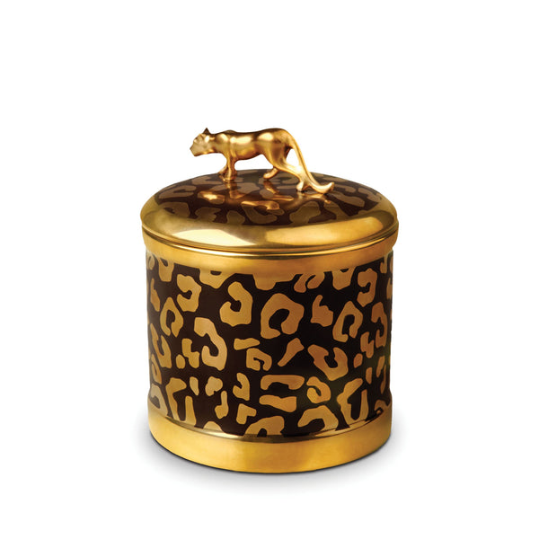 Leopard Candle from L'OBJET - Signature Fragrance - Accented with 24K Gold - Detailed with Subtle Glow and Delicate Features