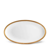 Large Corde Oval Platter in Gold - Nod to Old-World Silk Cords - Sculptural and Timeless with Hand-Painted Porcelain - Classic Craftsmanship