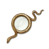 Large Snake Magnifying Glass in Gold by L'OBJET - Exemplary Workmanship with Hand-Crafted Metals and Limoges Porcelain
