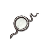 Small Snake Magnifying Glass in Platinum by L'OBJET - Exemplary Workmanship with Hand-Crafted Metals and Limoges Porcelain