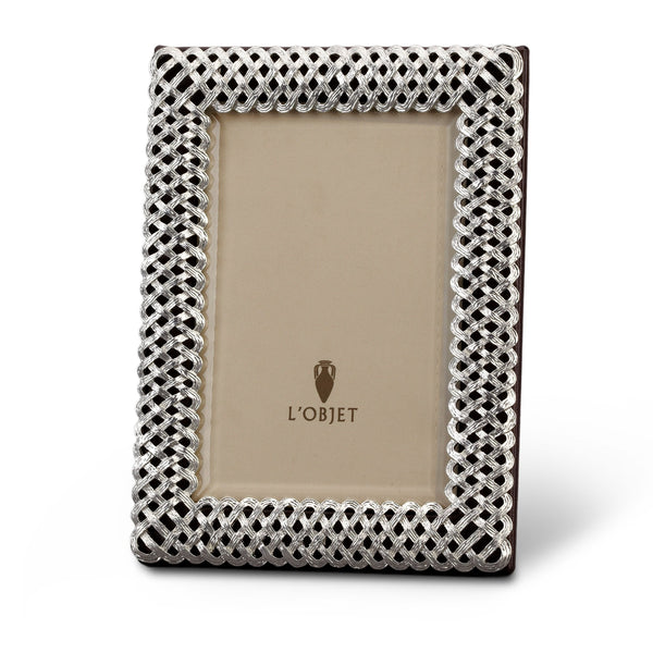 8x10-Inch Braid Frame in Platinum - Hand-Crafted and Sculptural with Elevated Aesthetic - Presented in a Luxury Gift Box