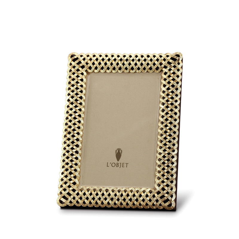 4x6-Inch Braid Frame in Gold - Hand-Crafted and Sculptural with Elevated Aesthetic - Presented in a Luxury Gift Box