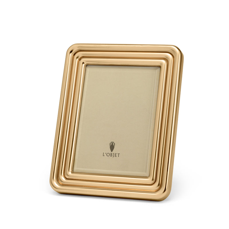 5x7-Inch Gold Concorde Frame by L'OBJET - Art Deco Groove Design in Gold