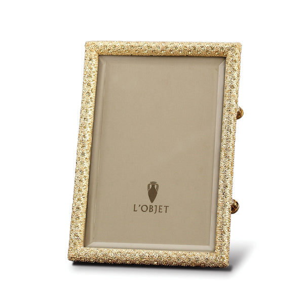 5x7-Inch Rectangular Pave Frame in Gold - Embellished with Sophisticated Detail and Unparalleled Artistry