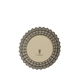 Round Deco Noir Frame in Platinum and Crystals - Crystals Featuring Geometric Pattern in a Modern Aesthetic