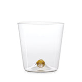 Oro Double Old Fashioned Glass in Gold - Timeless Piece Featuring Signature Orb Wrapped in Crackled Gold Leaf