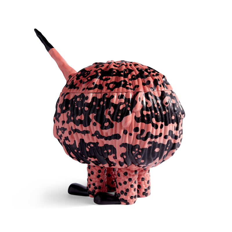 Pink and Black Haas Gila Monster Vessel - Exclusive Vessel Hand-Painted with Attention to Detail - Whimsical & Mystical Sculpture
