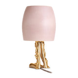 Haas Simon Leg Table Lamp in Pink - Distinctive Brass Legs with Fine Earthenware Shade - Whimsical, Bashful Creature