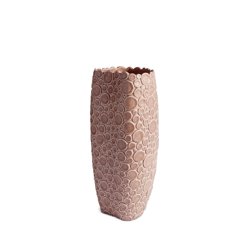 Pink Haas Gila Monster Vase - Embellished with Animal Scales - Organic Shape & Hues of Blue in a Dusty Desert Palette