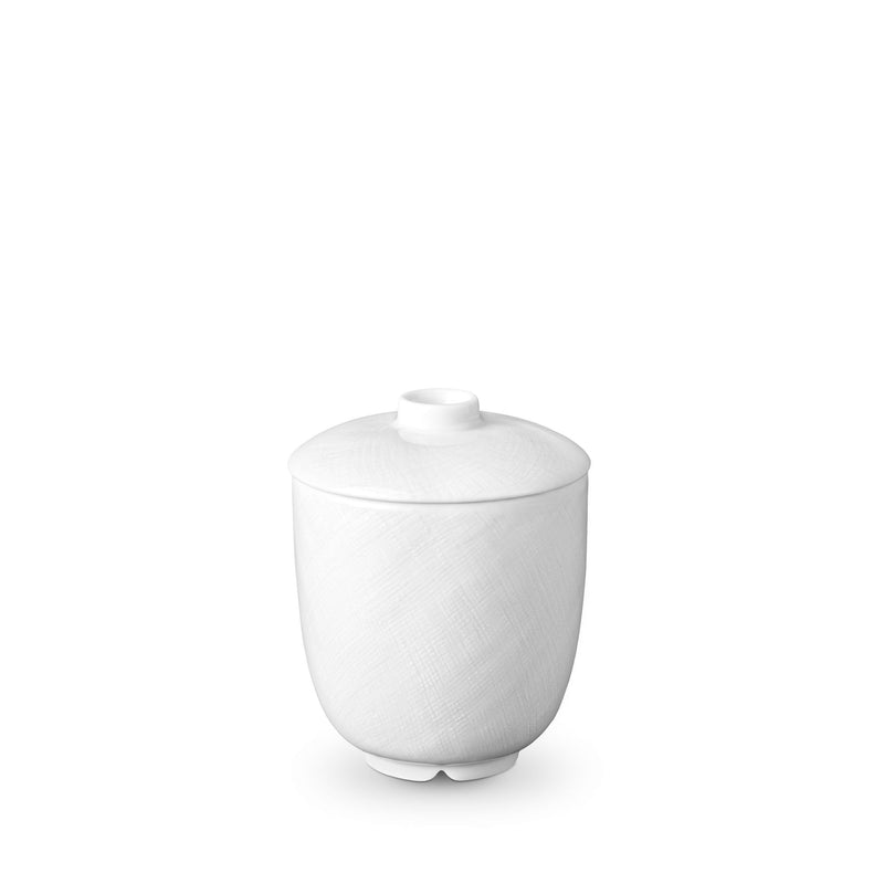 Han Sugar Bowl in White - Reminiscent of China's Han Dynasty - Crafted from Limoges Porcelain and Glazed Ceramics