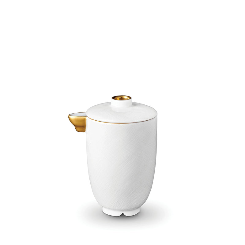 Han Olive Oil and Soy Pot in Gold - Reminiscent of China's Han Dynasty - Crafted from Limoges Porcelain with 24K Gold